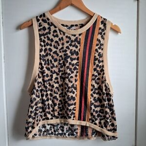 Free People Movement Cheetah Crop Tank Top Small